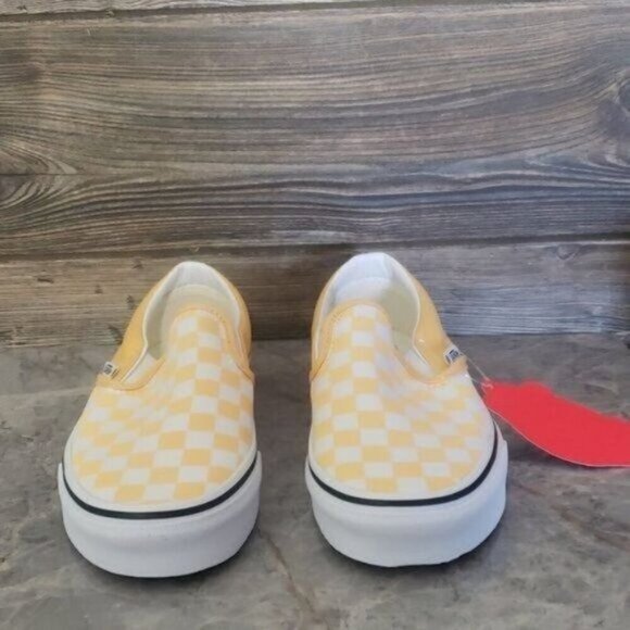 New Vans Classic Slip Checkerboard Womens Yellow Sneakers Size 6.5 Canvas Skater - Picture 4 of 10